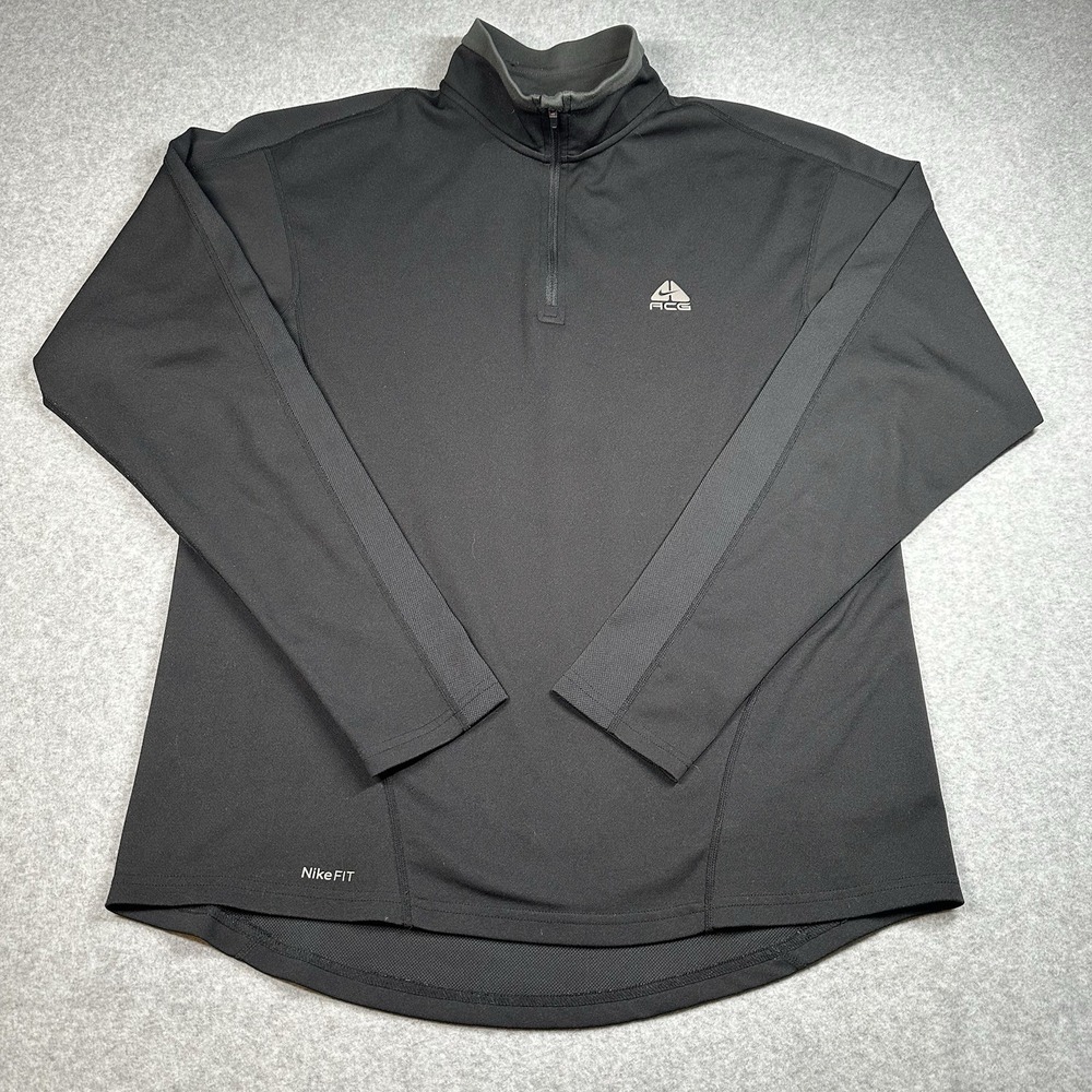 Nike ACG Dri-FIT 1/4‎ Zip Pullover Black Size L NikeFIT